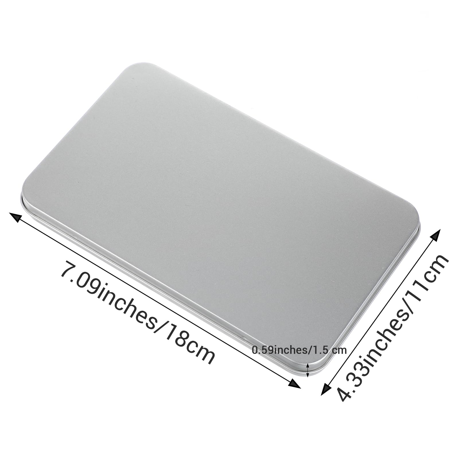 FAELNK 4 Pcs Petites Boîtes En Métal Avec Couvercles Petite Boîte Métal Rectangulaire Boite De Rangement Portable Rectangulaire Pour Ecouteurs Câbles De Charge Bonbons Argenté 16 X 11 X 3,5 Cm