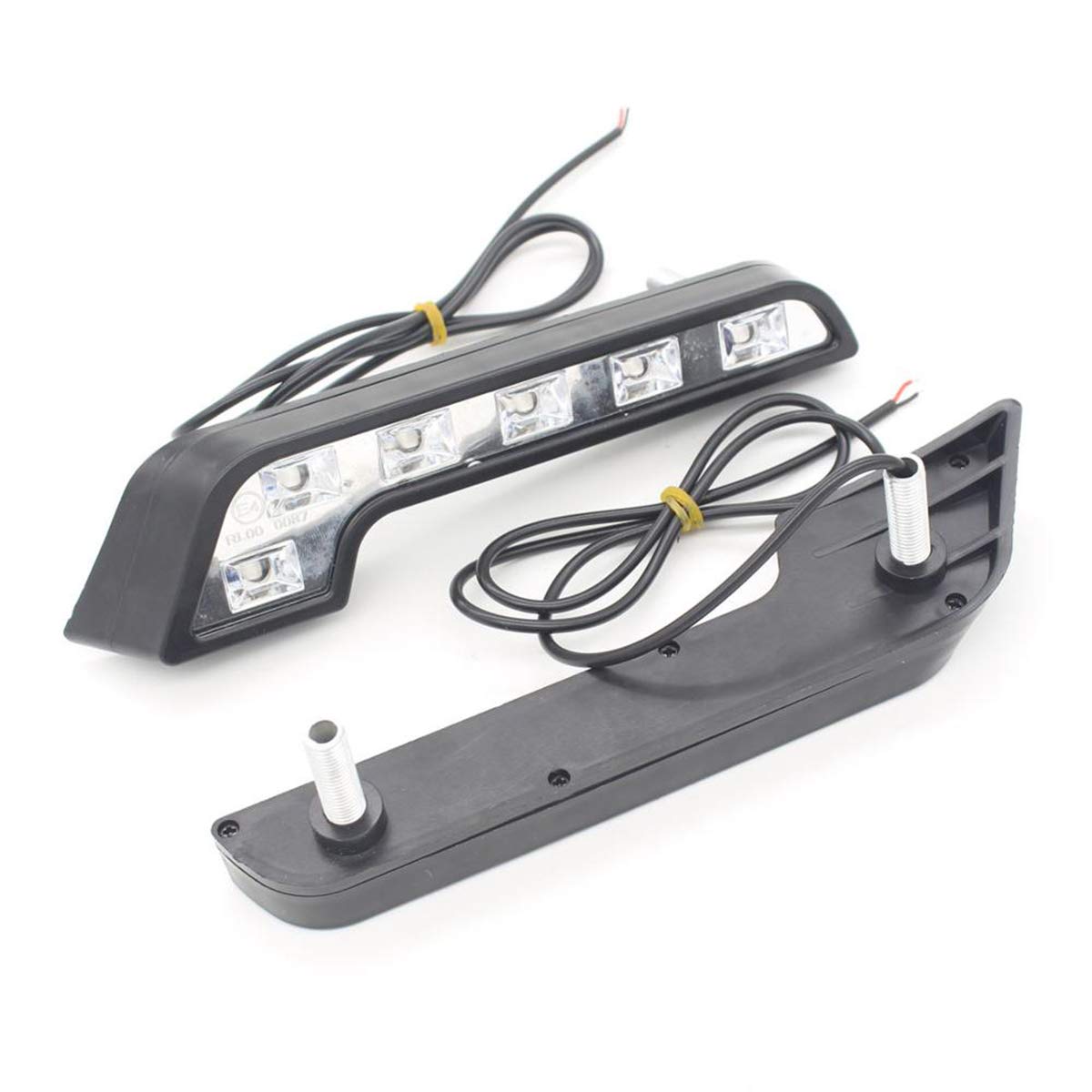 Feux de circulation diurnes LED, en forme de L, 6 LED SMD, DC 12 V, E4, blanc