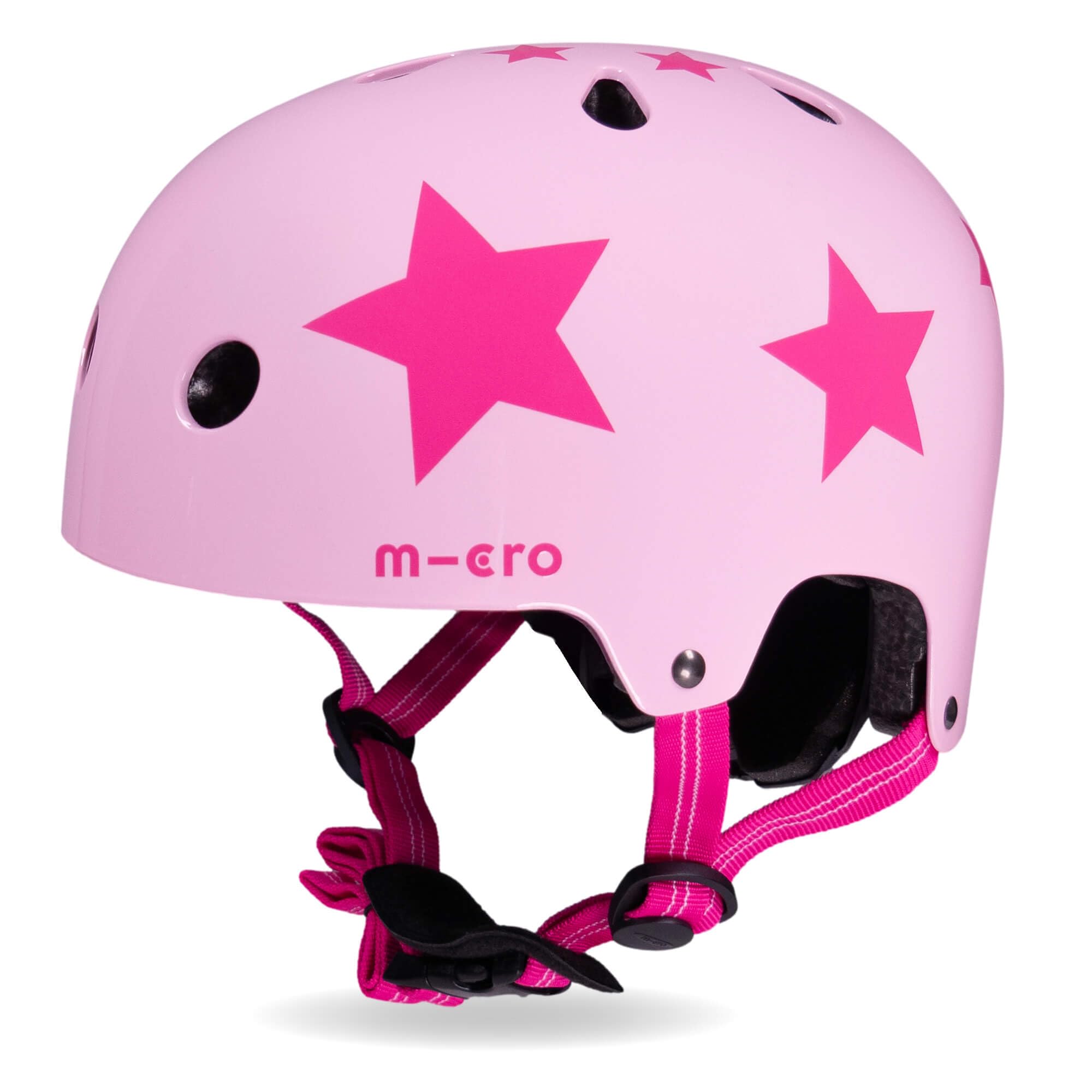 Micro Scooters | Bike/Scooter Printed Deluxe Children's Helmet | Cycling Accessories | Adjustable Headwear | Boys & Girls | 55-58cm | Pink Star โ image 1