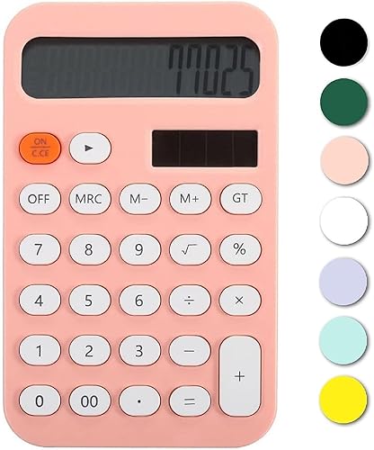 Calculadora de escritorio básica, bonitas calculadoras de bolsillo, calculadora de escritorio de 12 dígitos con pantalla LCD grande para oficina,