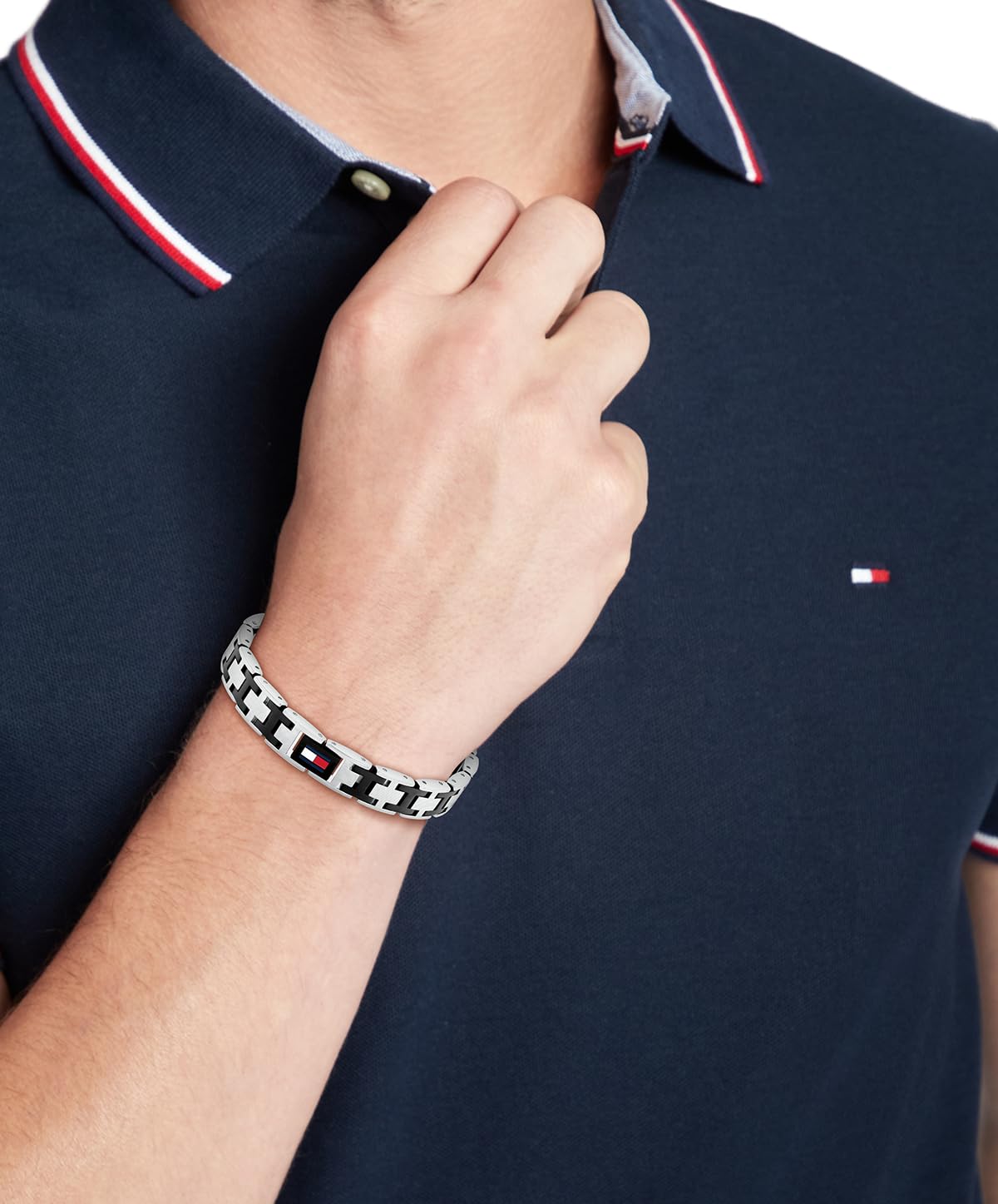 Tommy Hilfiger Pulsera de eslabones Jewelry para hombre en acero inoxidable y acero chapado en negro, 2790684