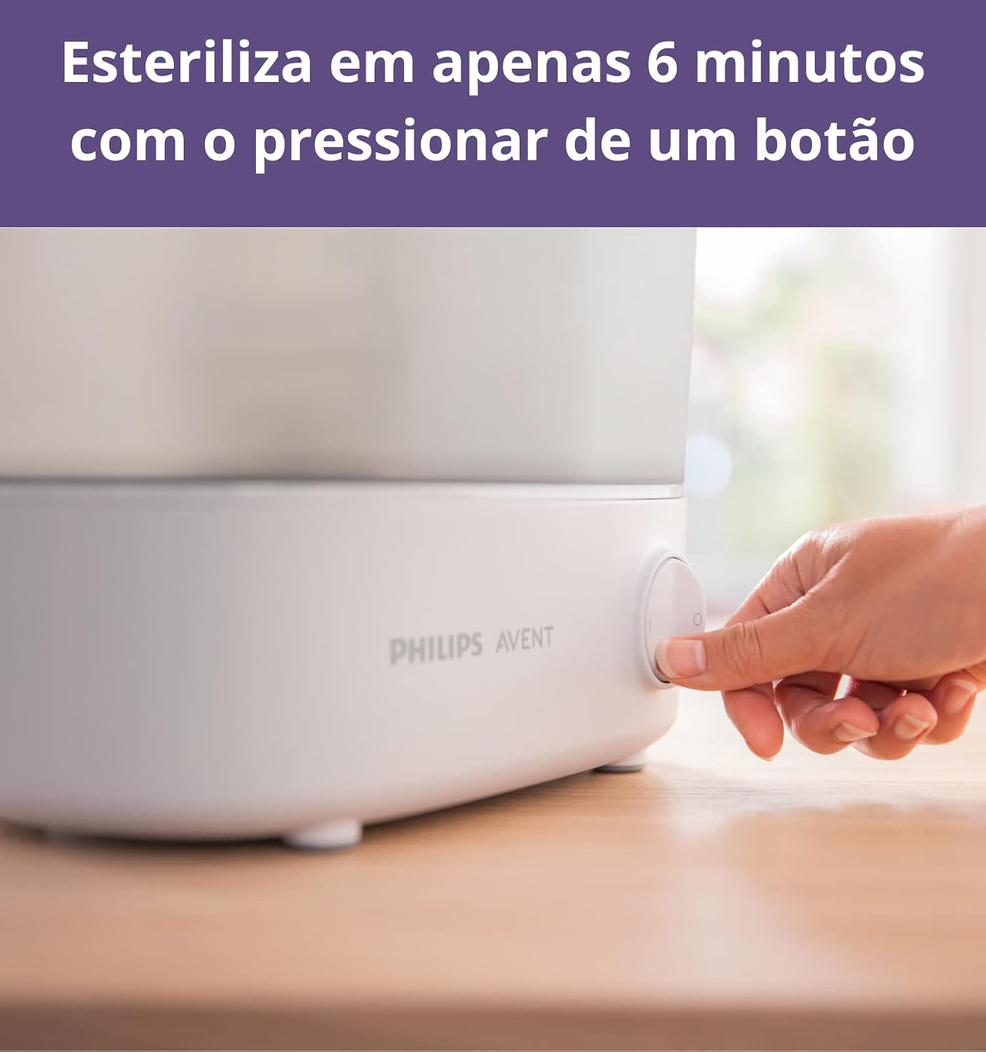 Esterilizador Elétrico de Mamadeiras Philips Avent - 127V | Remove 99,9% das bactérias, sem produtos químicos