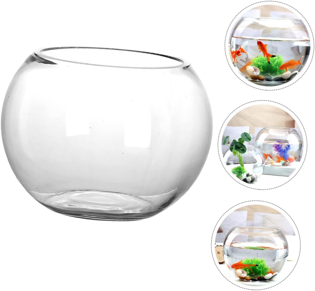 Clear Glass Fish Bowl Aquarium for Desktop Versatile Hydroponics Vase Landscape Tank Shape for Home Decor Small Fish Display
