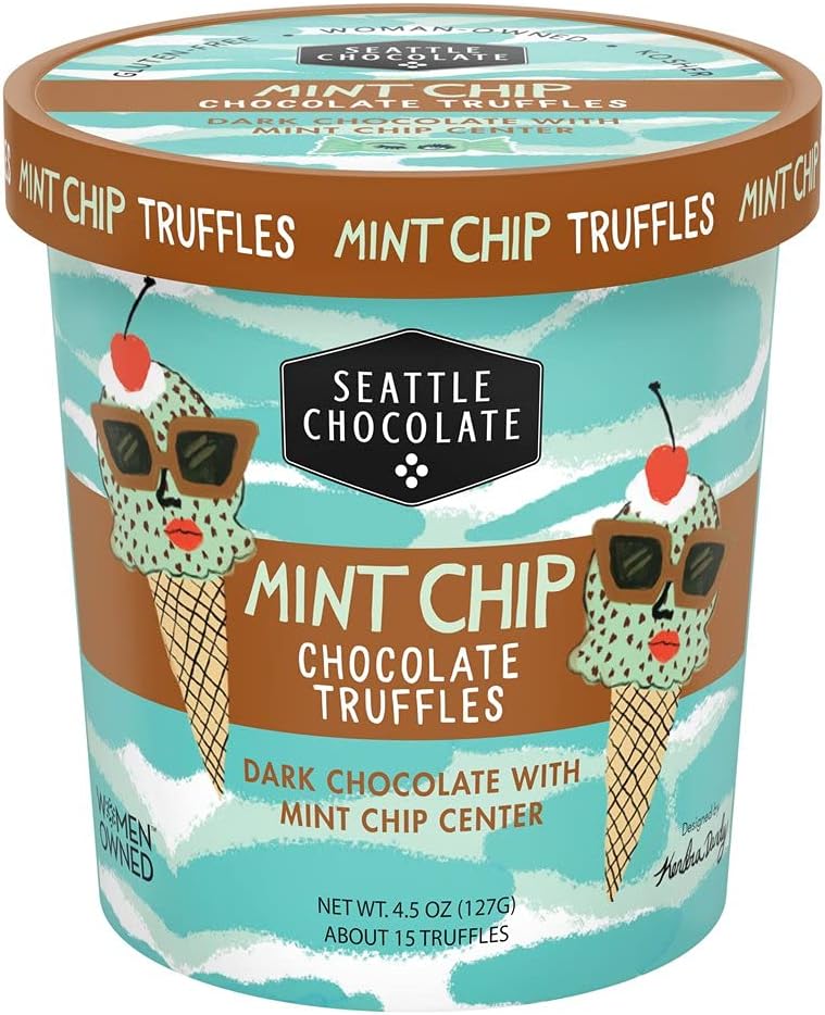 Seattle ChocolateMint Chip Chocolate Truffles, 4.5 OZ