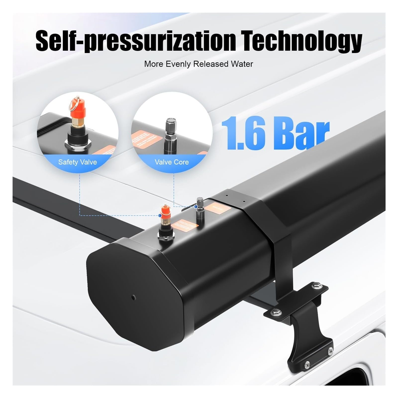 Doccia Solare Portatile da Campeggio, Doccia Esterna da 18 Litri, Ideale per Escursioni e Campeggio, Design Resistente con Montaggio sul Portapacchi per Un Facile (4.76Gal)