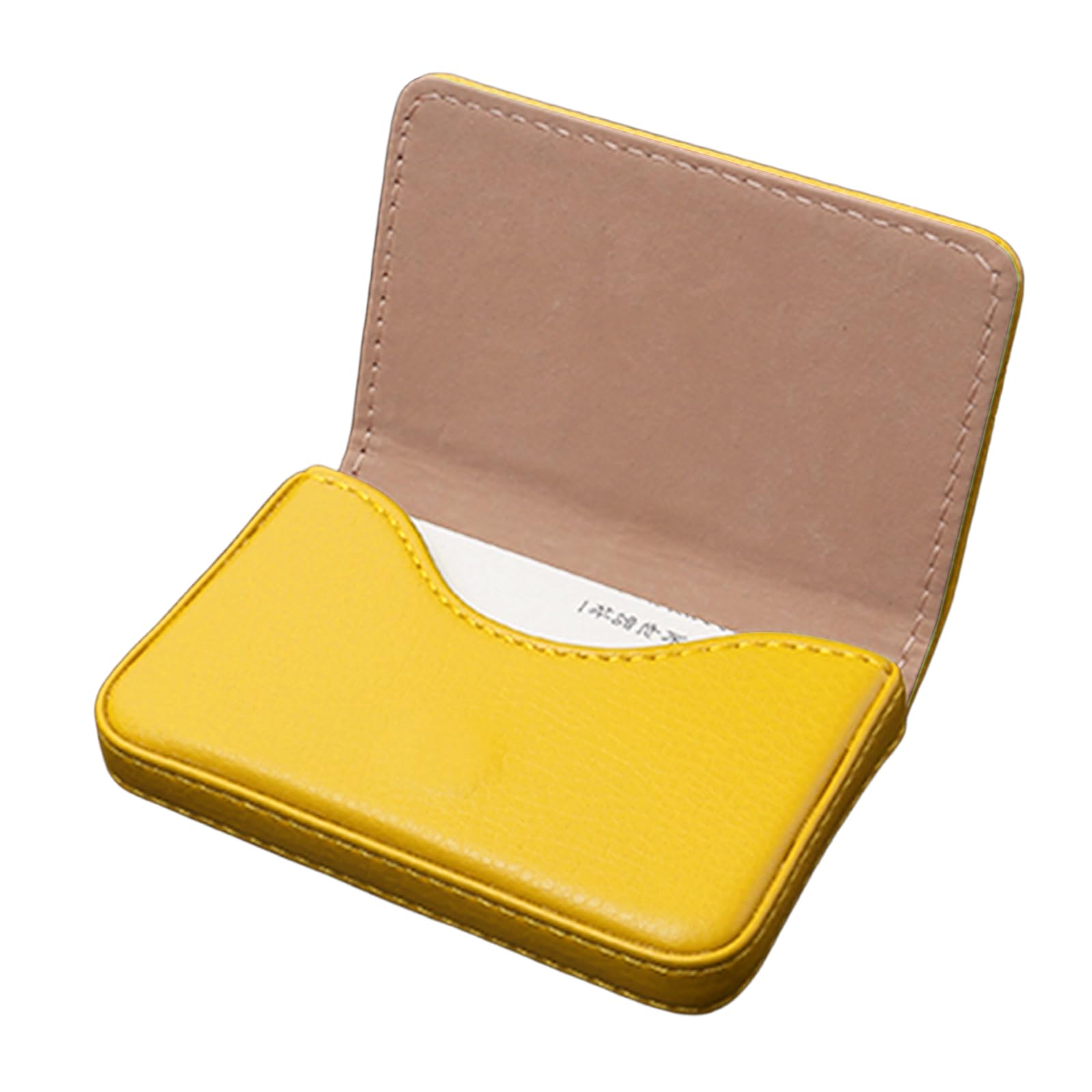 Hnonoxy Business Card Case, Flip Style, PU Leather, High Quality Business Card Holder with Magnetic Closure, Pocket Business Name Card Holder, Credit Card Holder / Wallet for Men and Women, yellow, 10