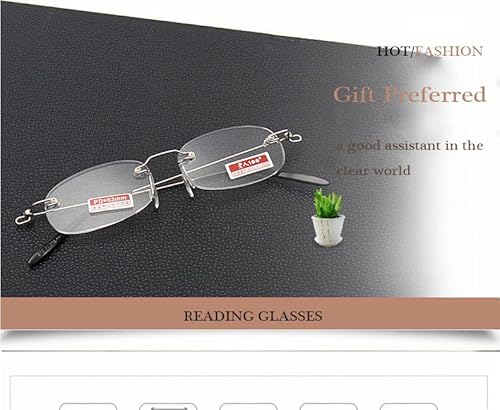 Viseng L1000-1.5 2 Pairs Unisex Super Lightweight Rimless Quality Readers Ultra Thin Clear Lenses Frameless Reading Glasses +1.5 thumb #1