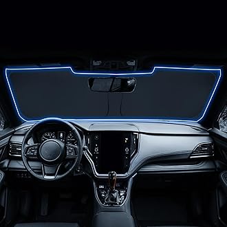 LANTUWindshield Sunshade for Outback 2022 2023 2024 2025 Accessories Foldable Sun Shield Block UV Rays with Dual-Silver Coating& Nano Ice Crystal Cooling Keeps Car Interior Cool