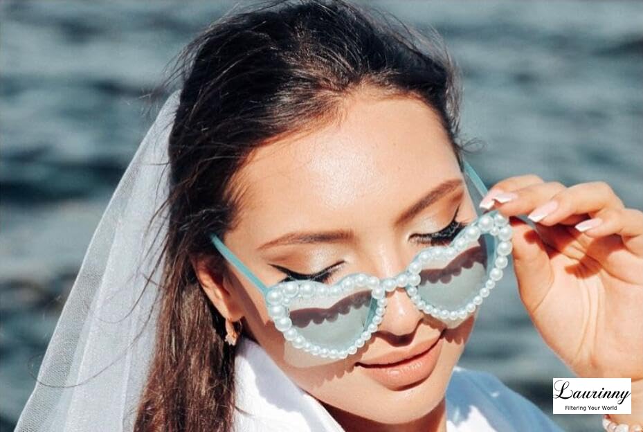 Heart Sunglasses for Women Trendy Pearl Sunglasses Cat Eye Heart Shaped Sunglasses for Party Travel2