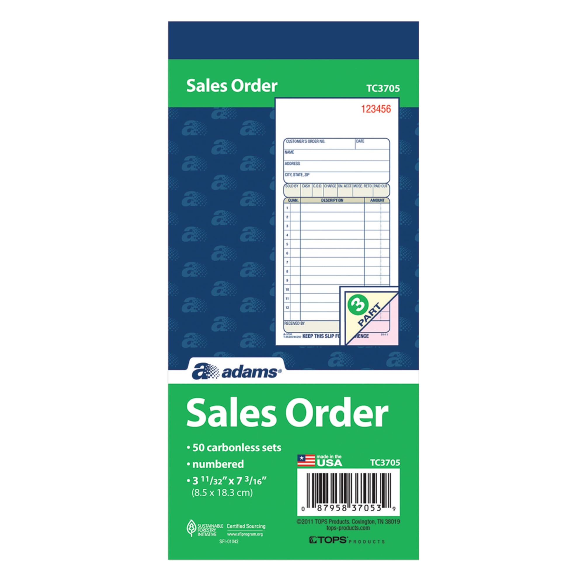 【 みのこ　 】　Order Page Carbonless Sales Order Book, Three-Part Carbonless, 3 1/4 x
