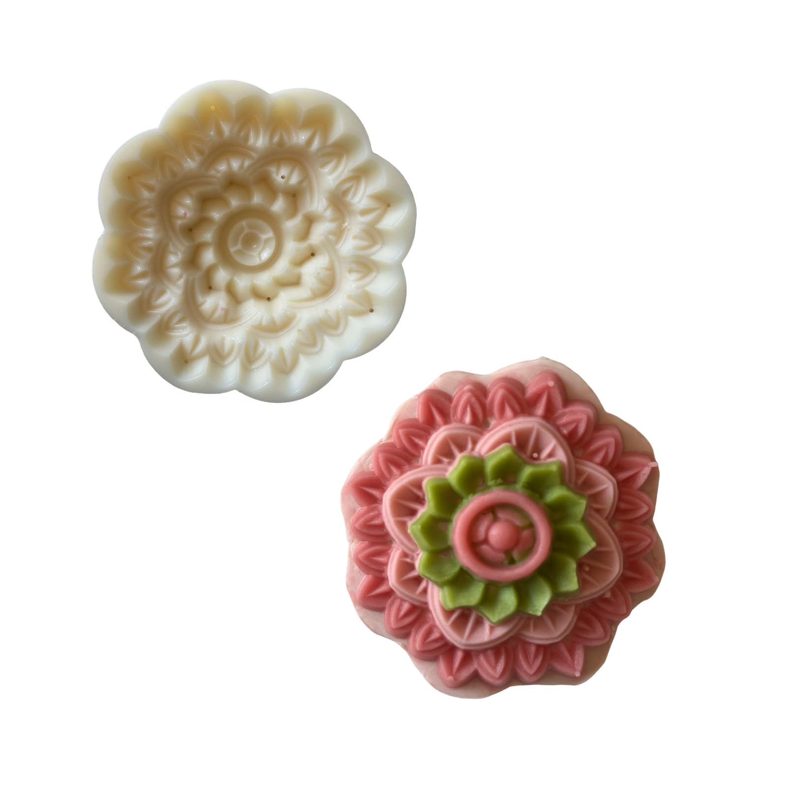 MICFENY Cookie Stamp 3D Flower Shape Dessert Hand Pressure Dessert Maker Baking Tool for MidAutumn Festival