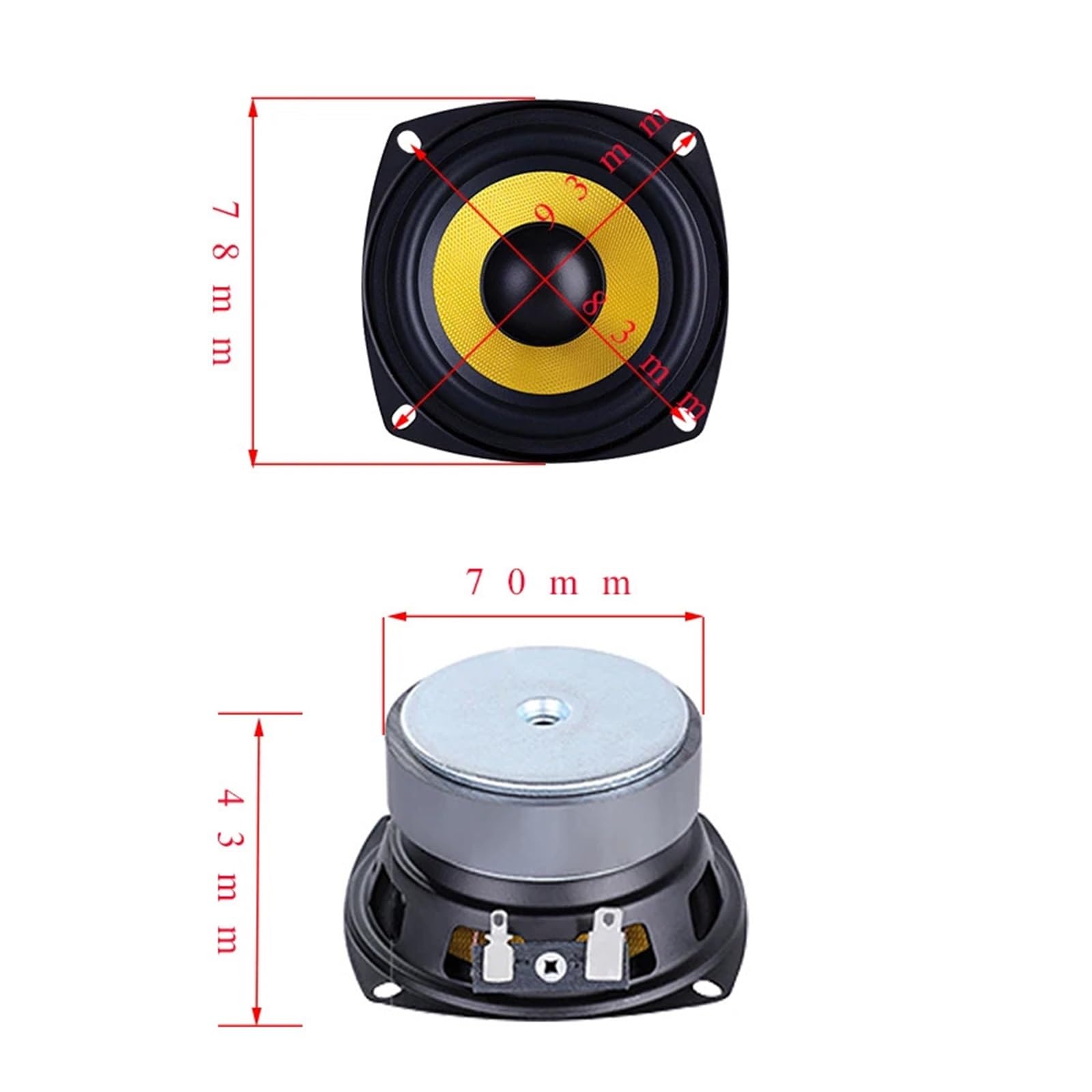 Générique 3 Pouces Gamme complète Haut-Parleur Pilote 4Ohm multimédia Bricolage amplificateur de Son BT Home cinéma 1Pc