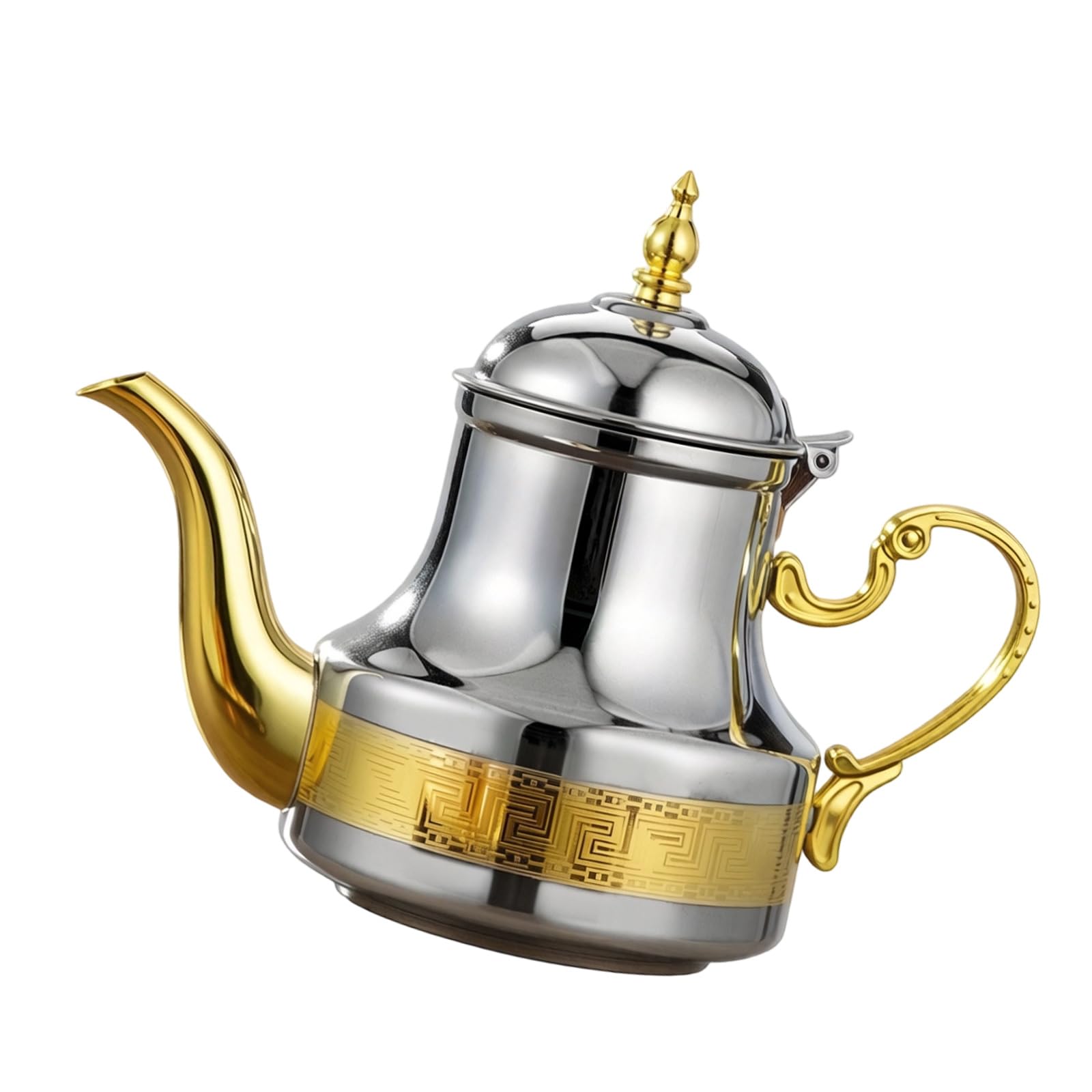 our fave Sturdy 1.2L Arabic Styles Stainless Steel Tea Kettle with Smooth Pouring Spouts Traditional Middle East Teapot