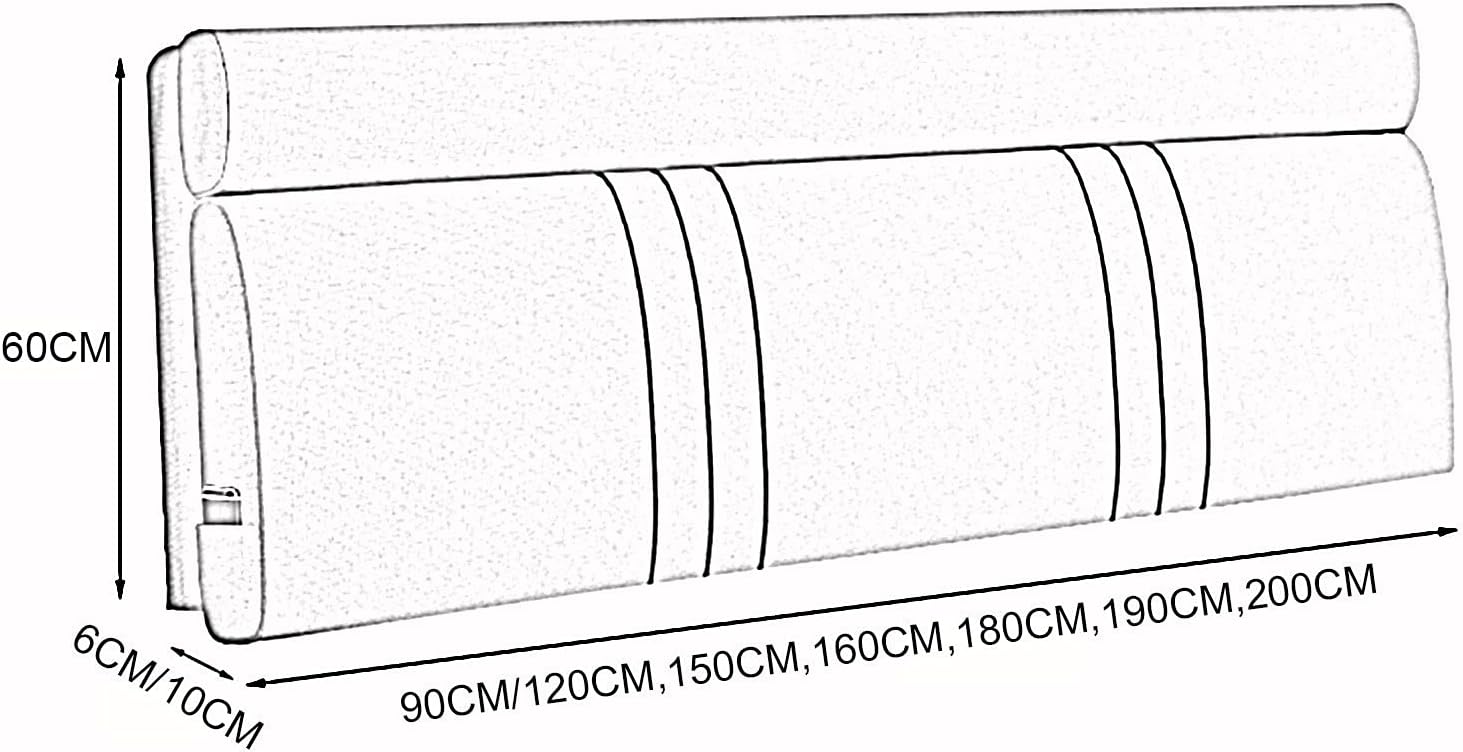 ヘッドボード ベッドサイド クッション スポンジ パディング 背もたれ ランバー パッド 取り外し可能なカバー ホームステイホテル用