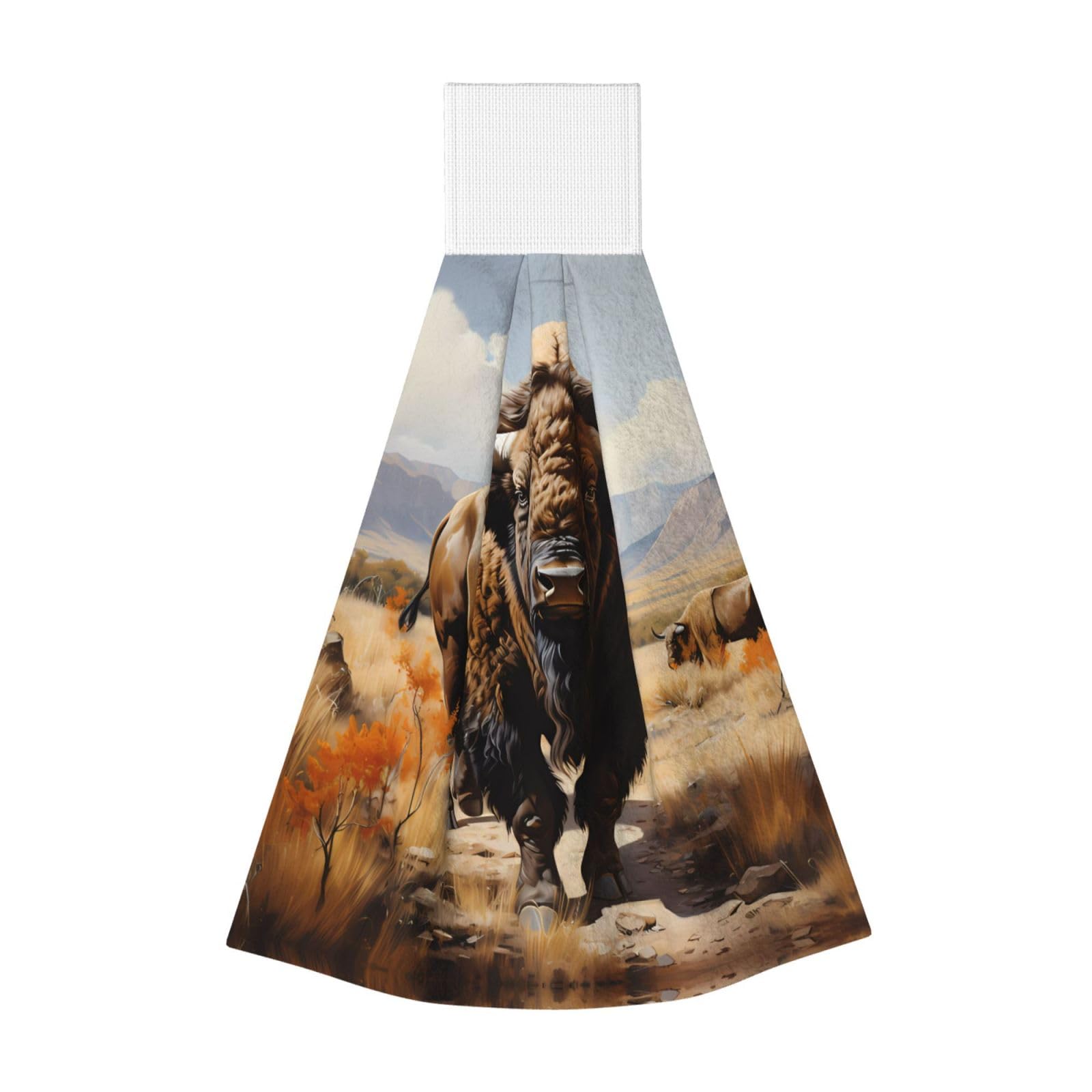 ZQYTGFDC North American bison herd Highly Absorbent Dish Towels Soft Coral Fleece Wipe