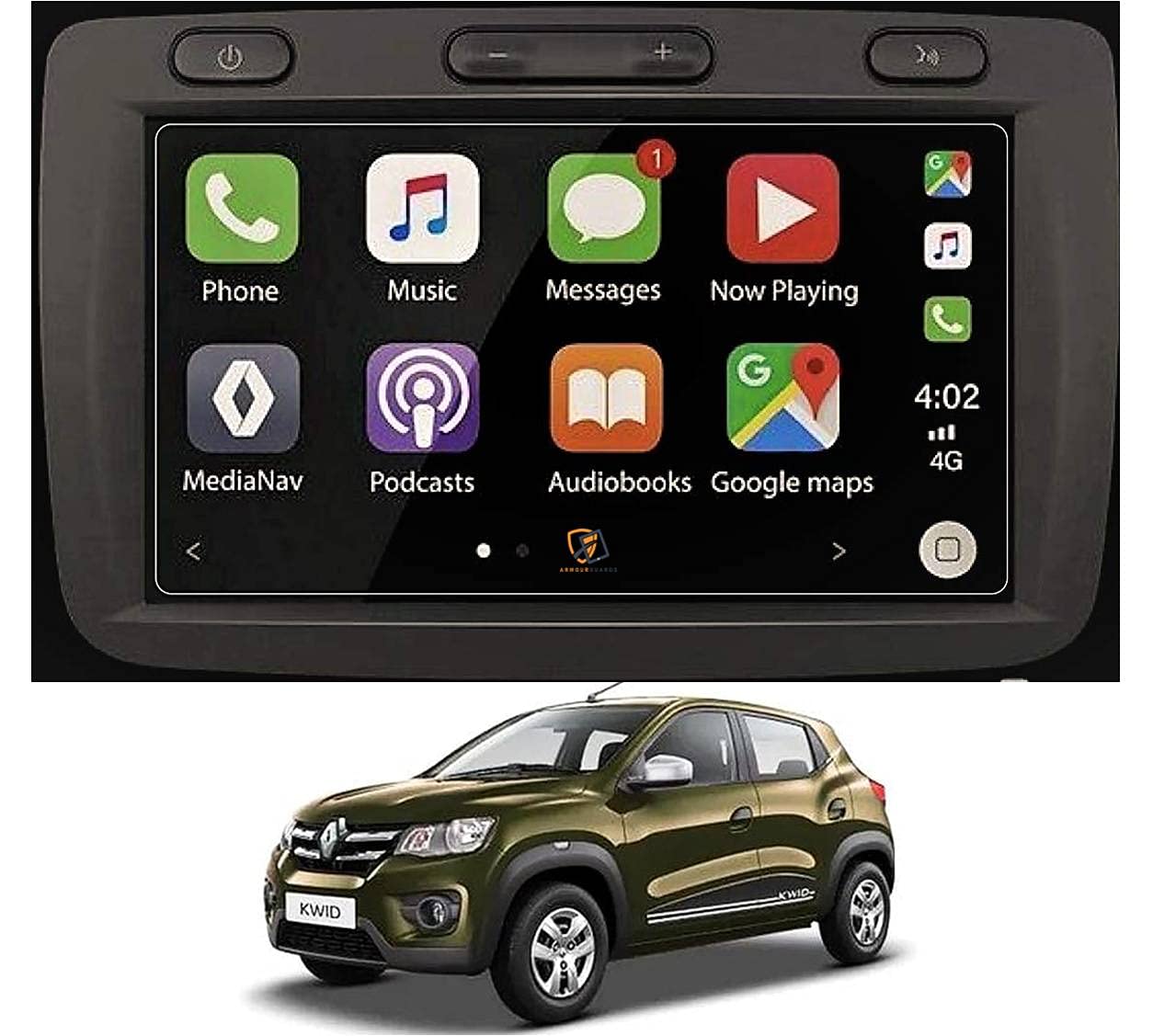 Armour Guards 9H Unbreakable GLOSSY FINISH Screen Protector Compatible With RENAULT KWID (Old) CAR Touch Screen Infotainment System (7 Inch)-image-34