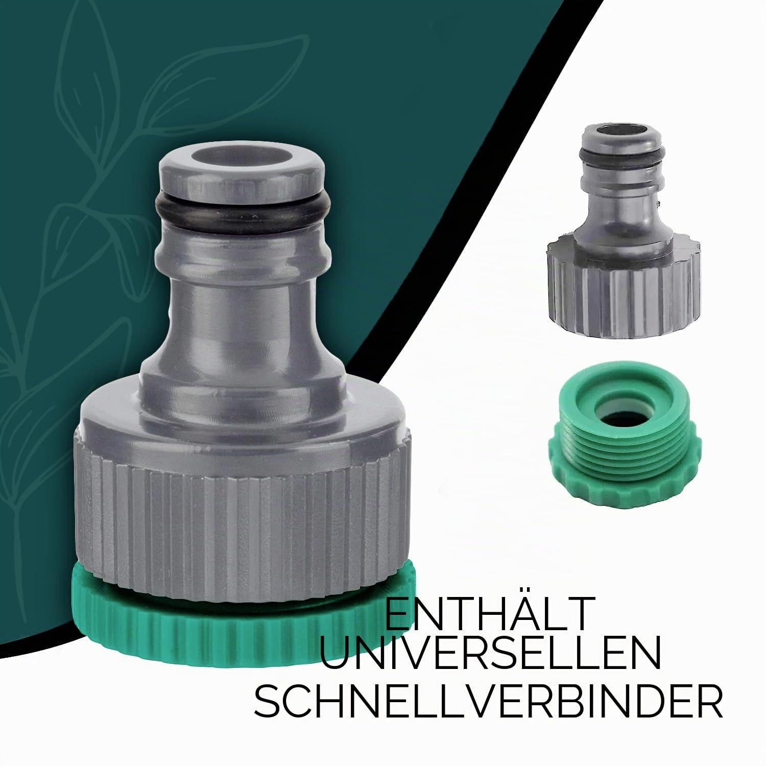 Green Haven leichte Gartenschlauchtrommel – 10 m kompakte Schlauchtrommel mit 7 verstellbaren Spritzpistolendüsen – Mini-Schlauchpistole für den Außenbereich mit Zubehör für die Bewässerung – einfache