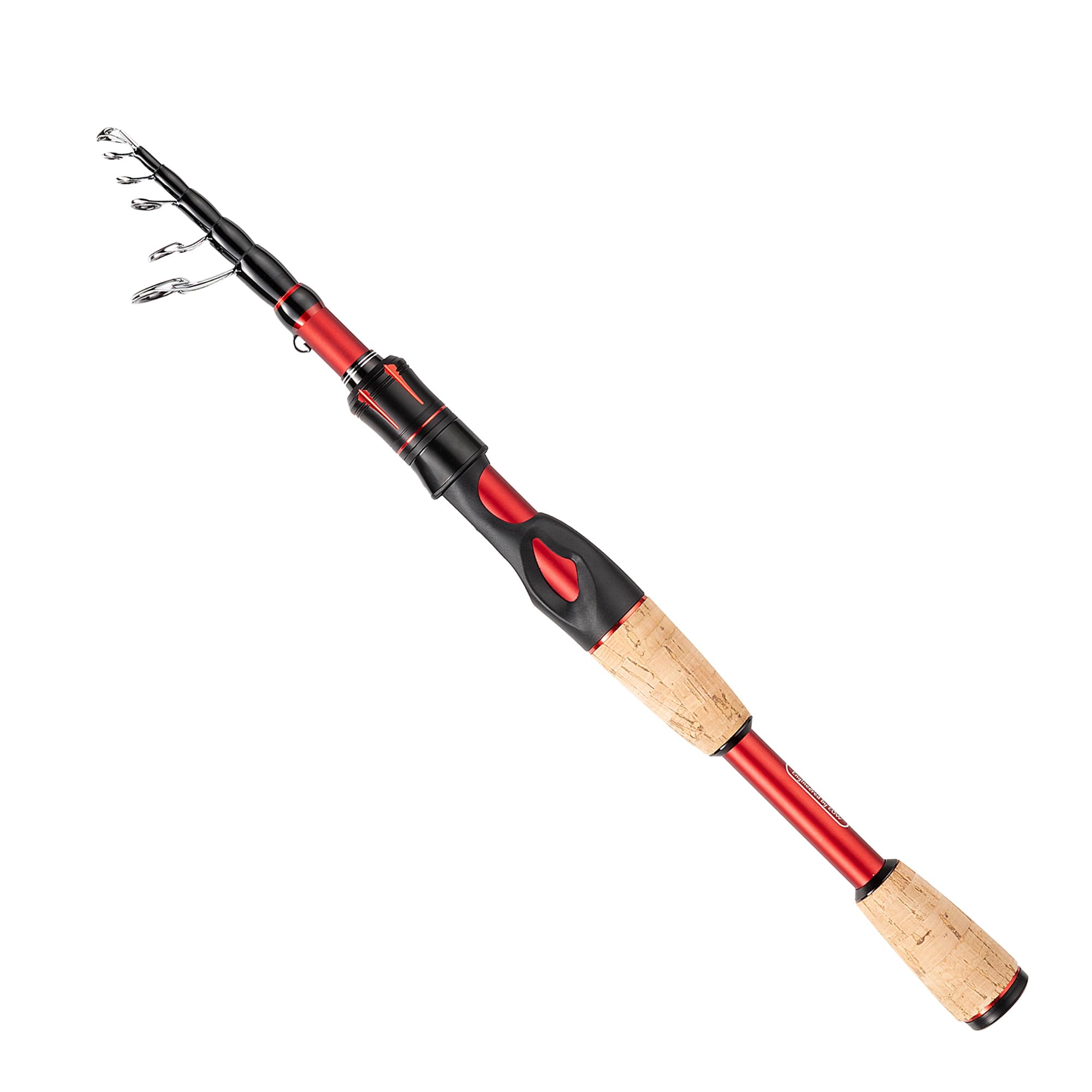 EOW Xpedite Lite Canna da pesca telescopica portatile e combinata, canna da pesca spinning e casting, canna da pesca in carbonio 24T, punta in carbonio solido, impugnature in sughero diviso, canna da
