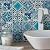 DYARI Set of 9 Decorative Ceramic Tiles – Hand Painted Indoor & Outdoor – Artisan Top Kitchen – Mediterranean Decorative 4x4 / One Tile Durable Colorful (Turquoise & Blue, 9 Tiles (1 Sq Ft))