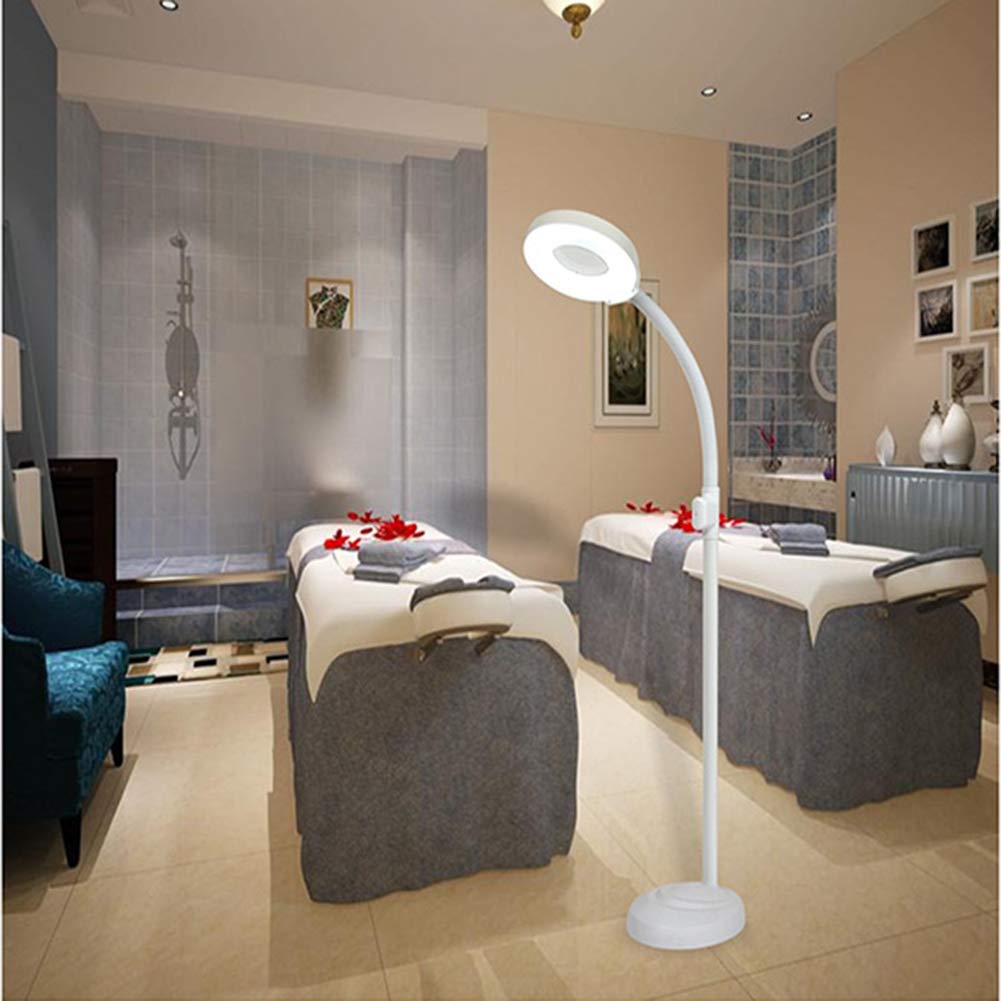 Lupa De Pie con Aumento De 8X, Brazo Giratorio Ajustable, Luz Fría Led, Lámpara Sin Sombras para Lectura, Cuidado De La Piel, Belleza, Manicura, Tatuajes, Salón De SPA Y Sala De Estar.