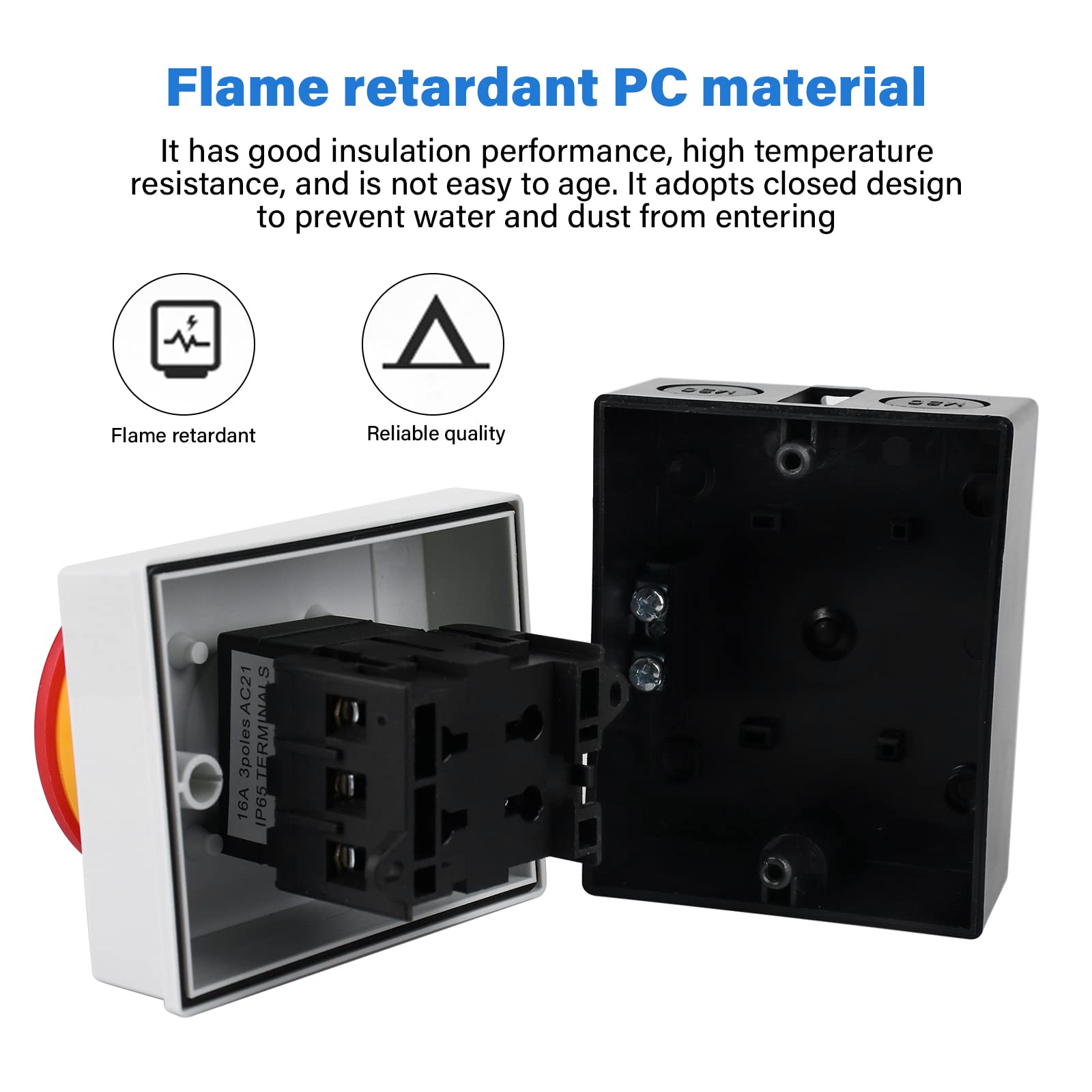 Interrupteur Principal 16A 3 Pôles IP65 - Sectionneur Rotatif Pour Installation électrique