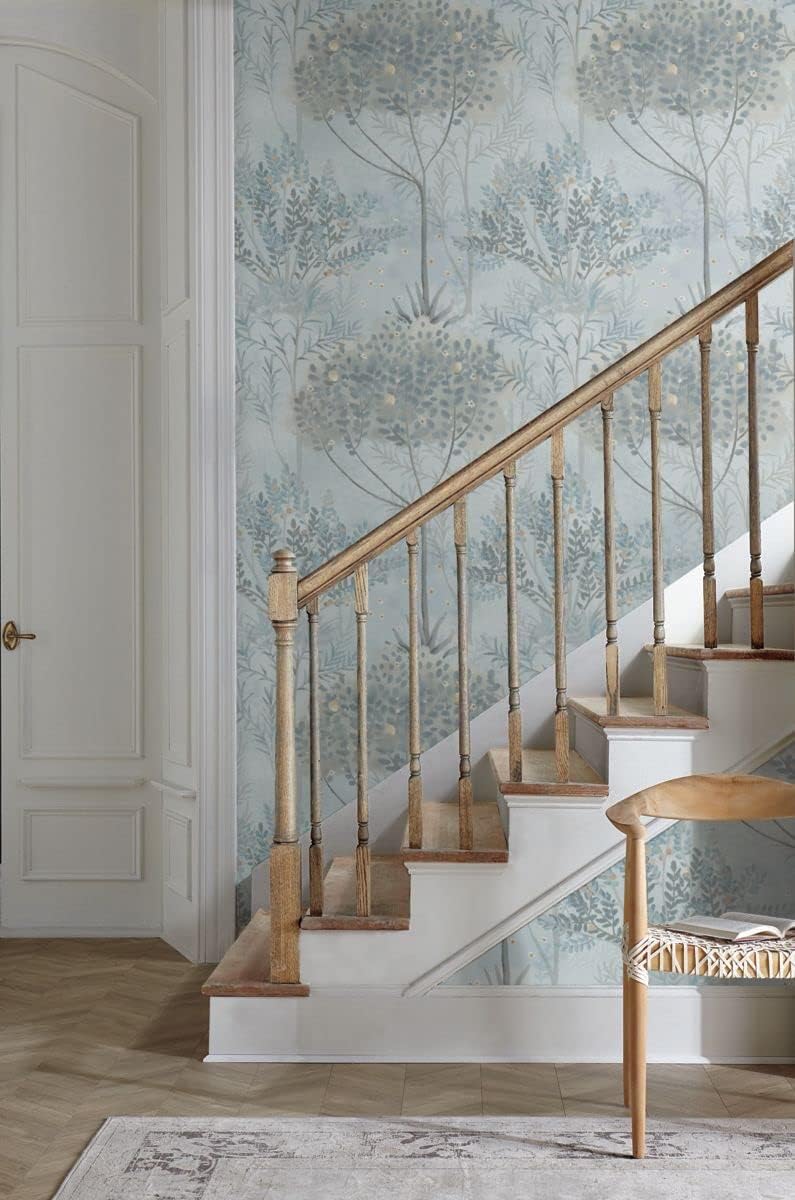 Blue/Grey Orchard Wallpaper by York Wallcoverings