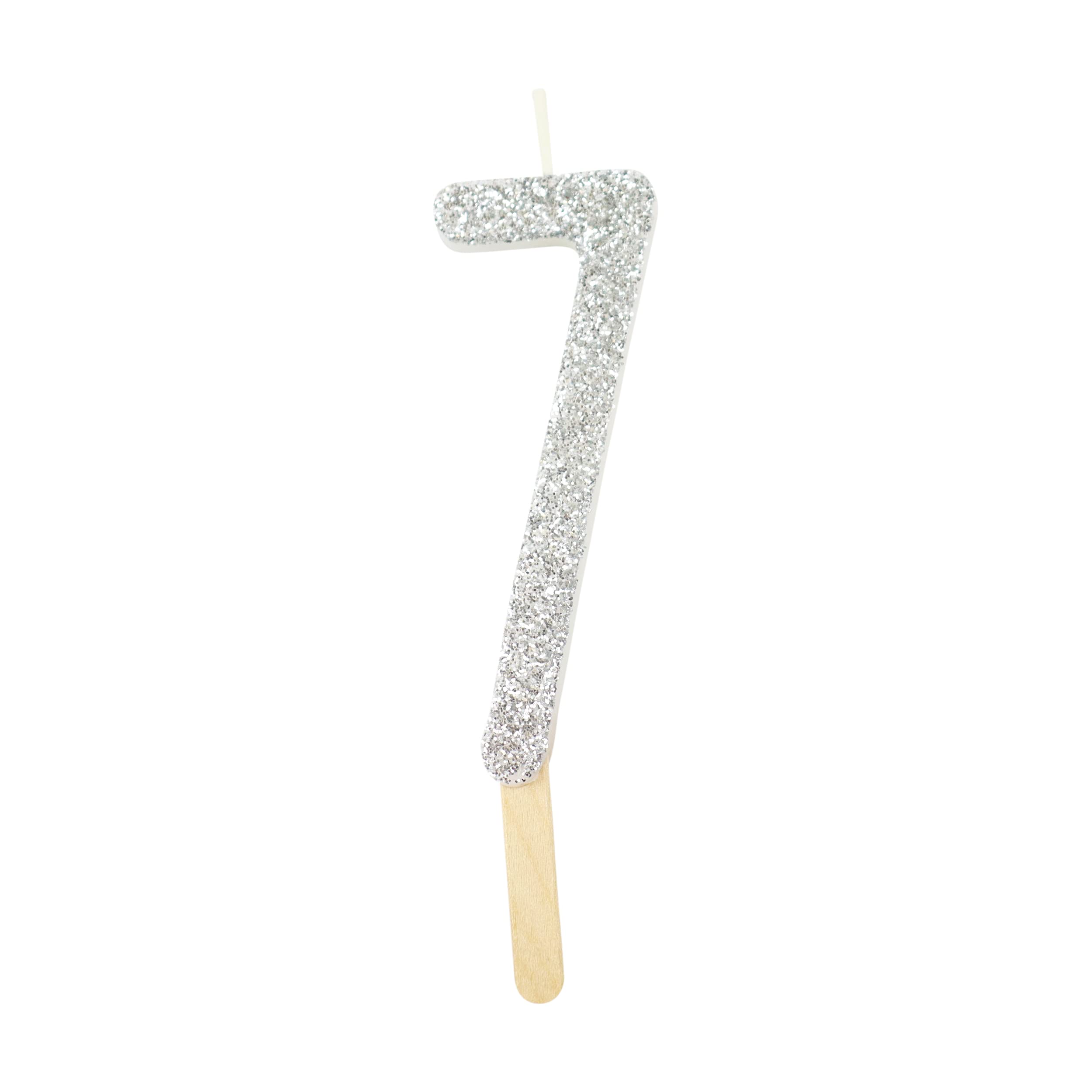 PME Silver Glitter Number Candle 7