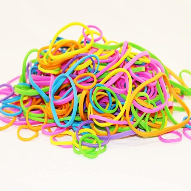FIRST CHOICE KAYA 250pk Elastic Rubber Bands 5 Assorted Sizes Sturdy Thick & Stretchable Colored Bands for Home, Office, School, Craft Everyday Use