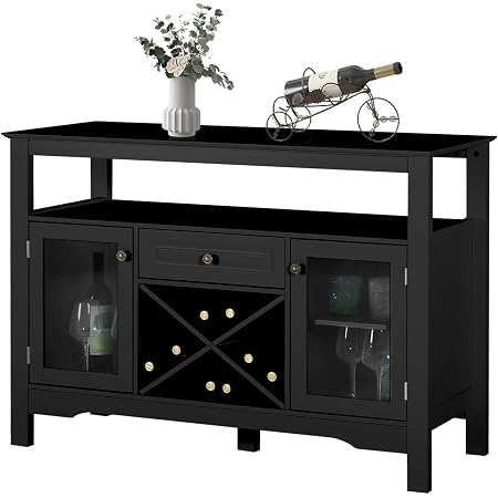 Amazon.com: Kings Brand Furniture Wood Wine Rack Console Sideboard ...
