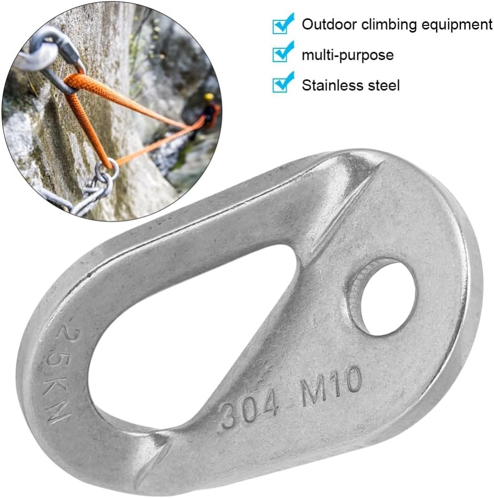 25kN Climbing Bolt Hanger Stainless Steel Climbing Anchor Bolt Hanger Rock Climbing Rappelling Rescue Gear Installation,Fits for 10mm Bolt