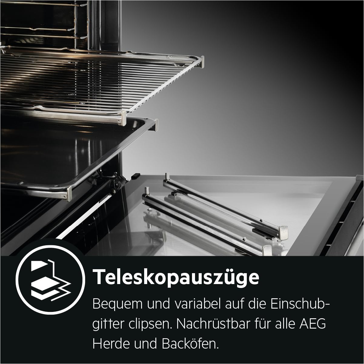 AEG Standherd mit Induktions-Kochfeld 60 cm Hob²Hood Pyrolyse SoftClosing Touch-Bedienung CIB6499APB
