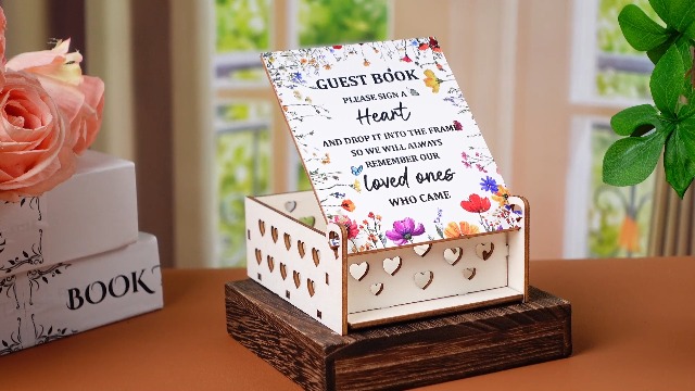 Amazon.com: Chunful Hearts Guest Book Alternative with 100 Wooden