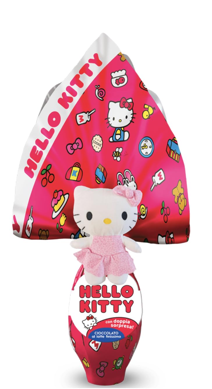 Uovo -HelloKitty- al Cioccolato al Latte con Sorpresa e Peluche 300g