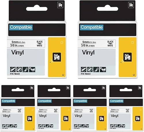 Miniatura 1 de FlyLong Cinta de etiquetas compatible con Dymo Rhino 5200 4200 18443 de 38 pulgadas, repuesto para etiquetas de vinilo permanente industrial DYMO