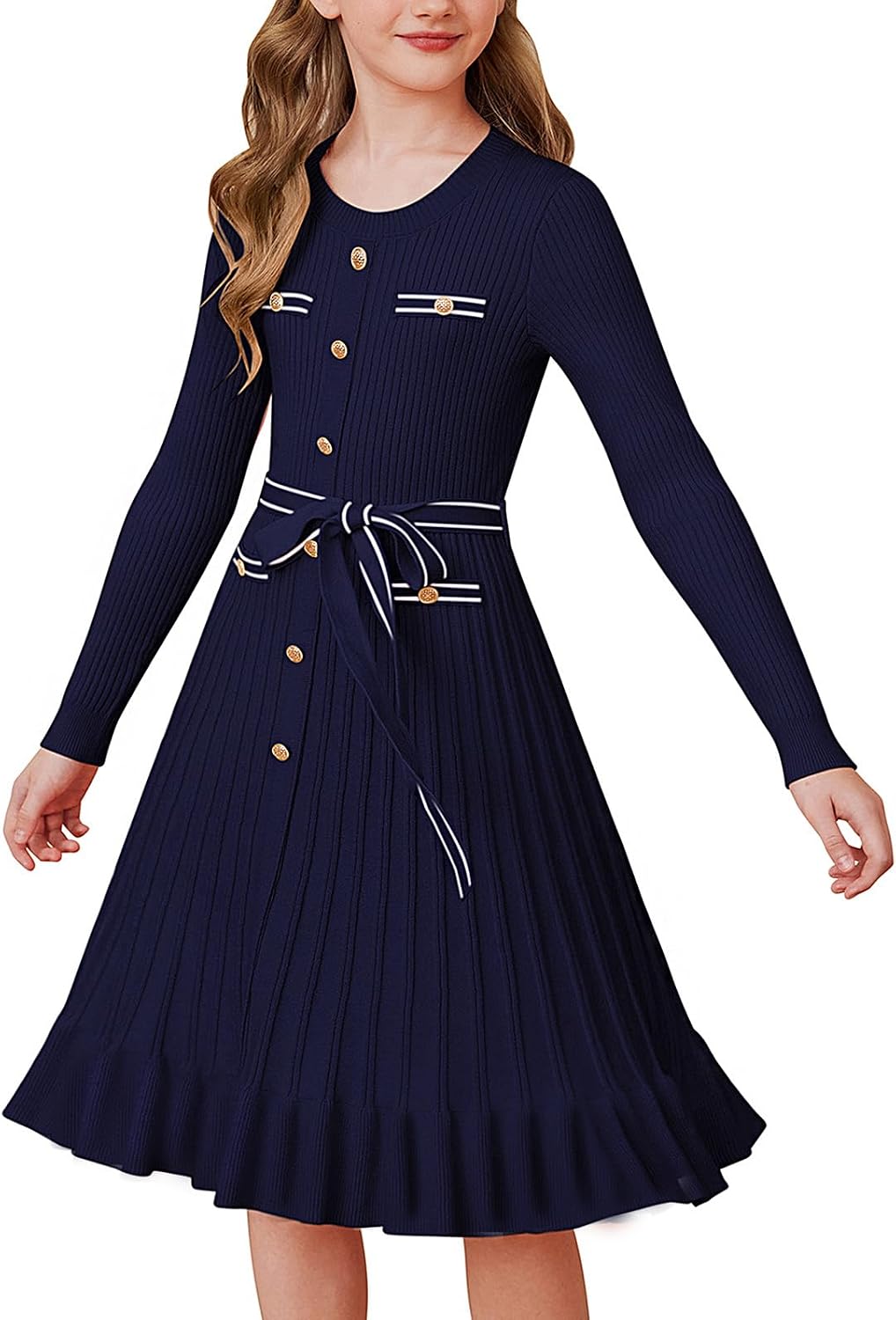 GRACE KARIN Girls Sweater Fall Winter Uniform Christmas Teen Dress 6-16
