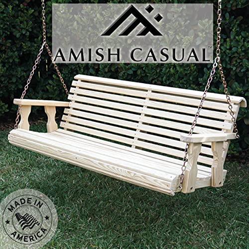 Amish Casual Heavy Duty 800 Lb Roll Back 4Ft. Treated Porch Swing #TOP1