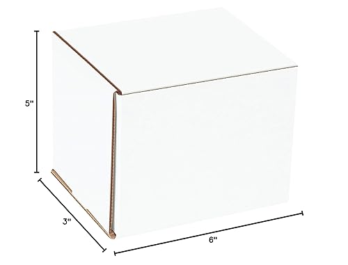 Miniatura 2 de Aviditi Cajas de correo de cartón corrugado blanco, 6 x 5 x 3 pulgadas, paquete de 50, a prueba de aplastamiento, para envío, correo y almacenamiento