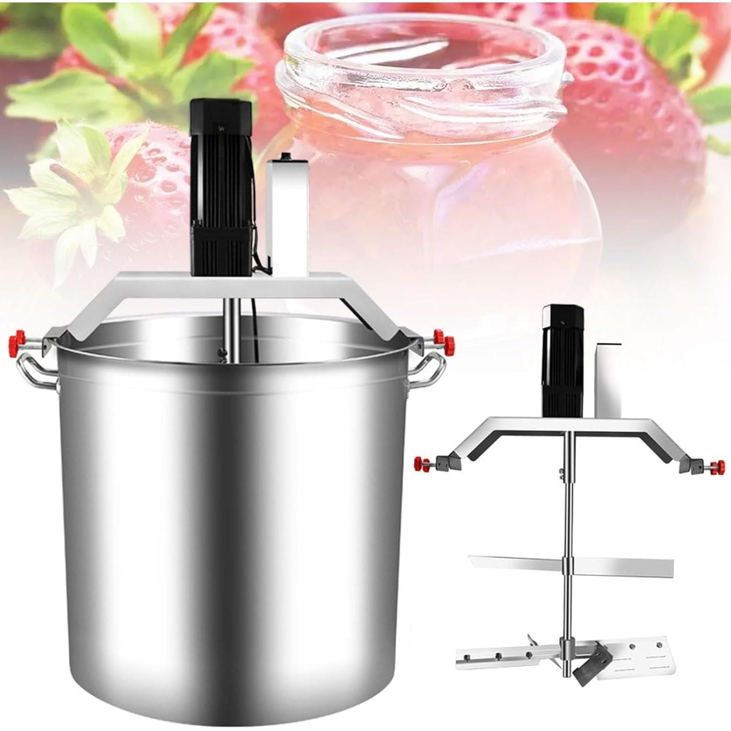 Batidora automática de Alimentos, con tazón de Acero Inoxidable, con Gancho amasador y batidor para Hornear Pasteles, Pan y Galletas. 80