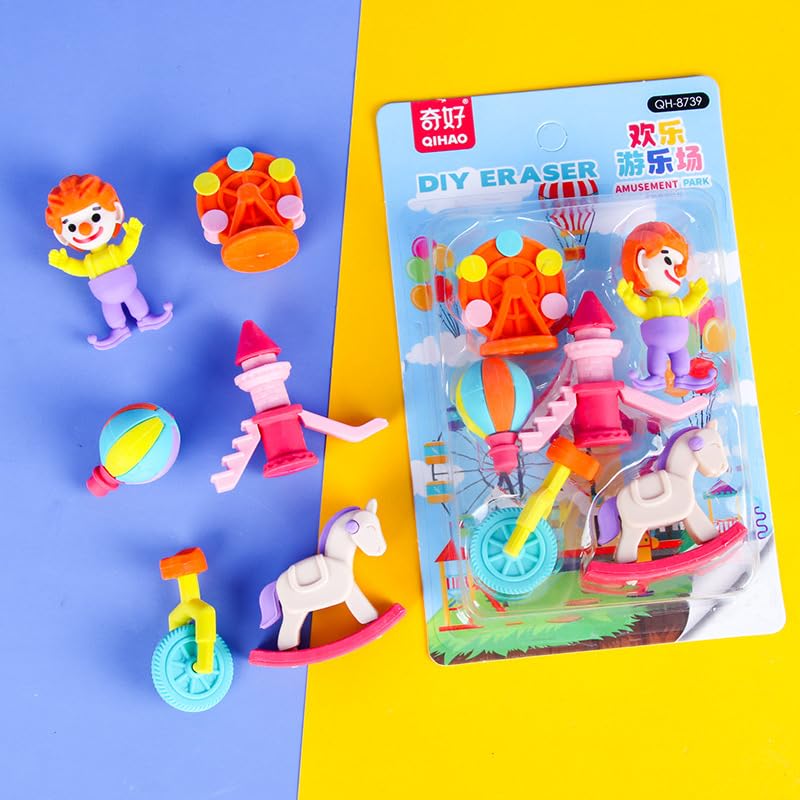 Image of Fairy Tale Palace Erasers for Set- Stylish Erasers for Girls, School Stationary Kit for, Birthday Return Gifts (QH-8739)