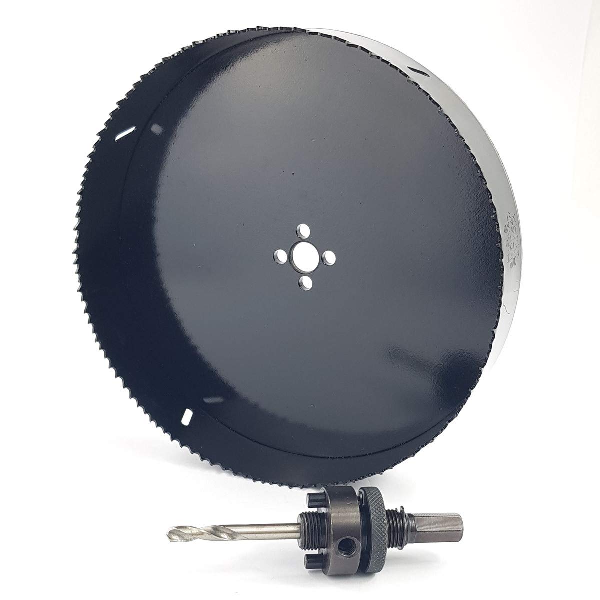 Sierra de corona de 210 mm de diámetro con adaptador hexagonal HSS-Bi-Metall broca de perforación corona de 40 mm para aluminio, madera, hierro fundido, latón, yeso, etc.