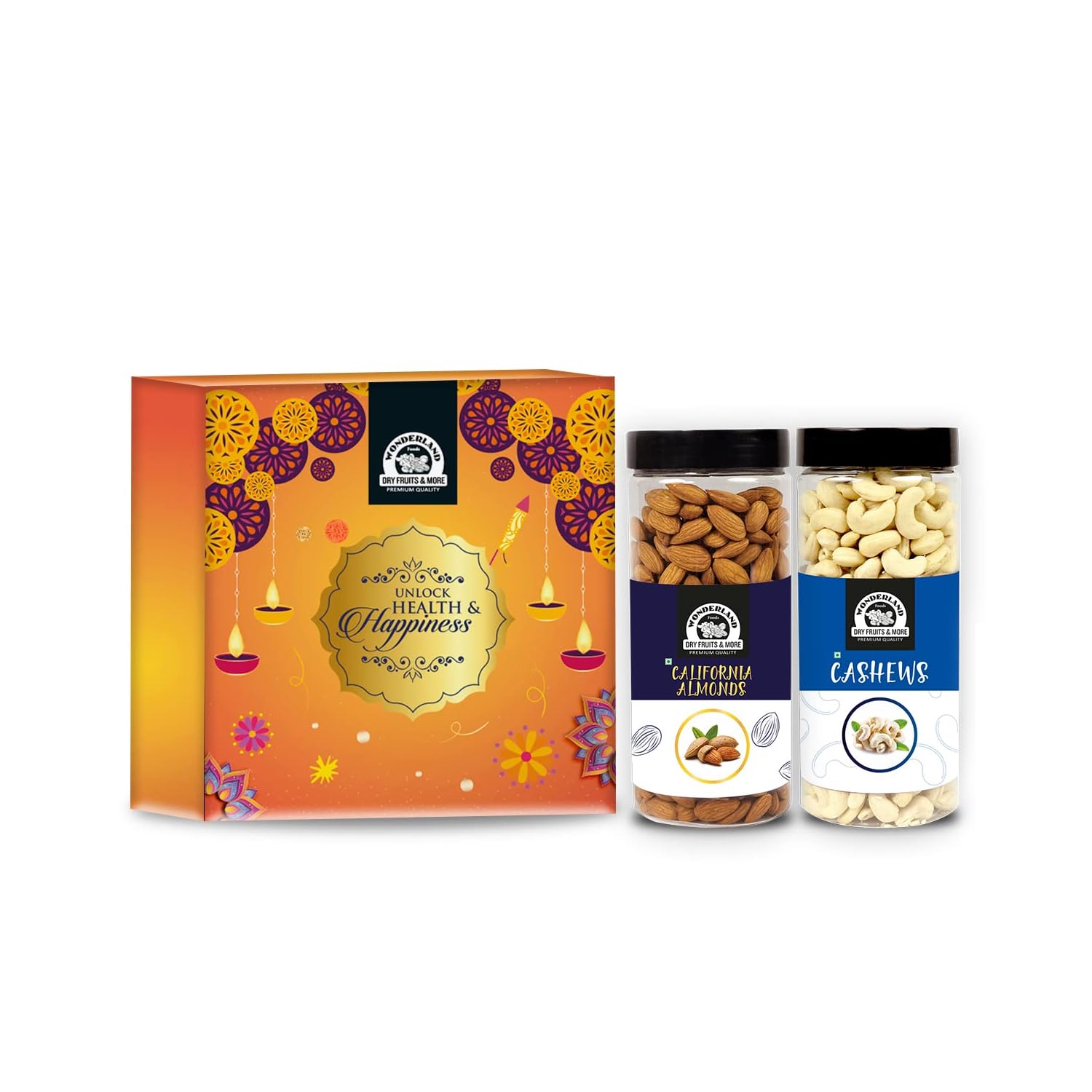 WONDERLAND FOODS (DEVICE) Dry Fruits Diwali Gift Pack 1Kg|Almond,Cashew 500G Each Gift Box|Premium Diwali Gift Hamper|Gourmet Gift|Diwali Gift For Family (B0B9YQYC9G) Amazon Price History, Amazon Price Tracker