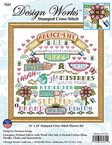 Image of Advice on Life Stamped Cross Stitch Kit