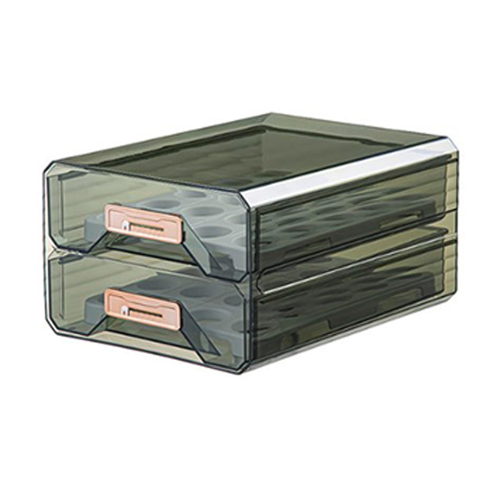 Caja de almacenamiento de huevos Diseño de bandeja Portahuevos Recipiente de alimentos apilable de plástico transparente para refrigerador de cocina