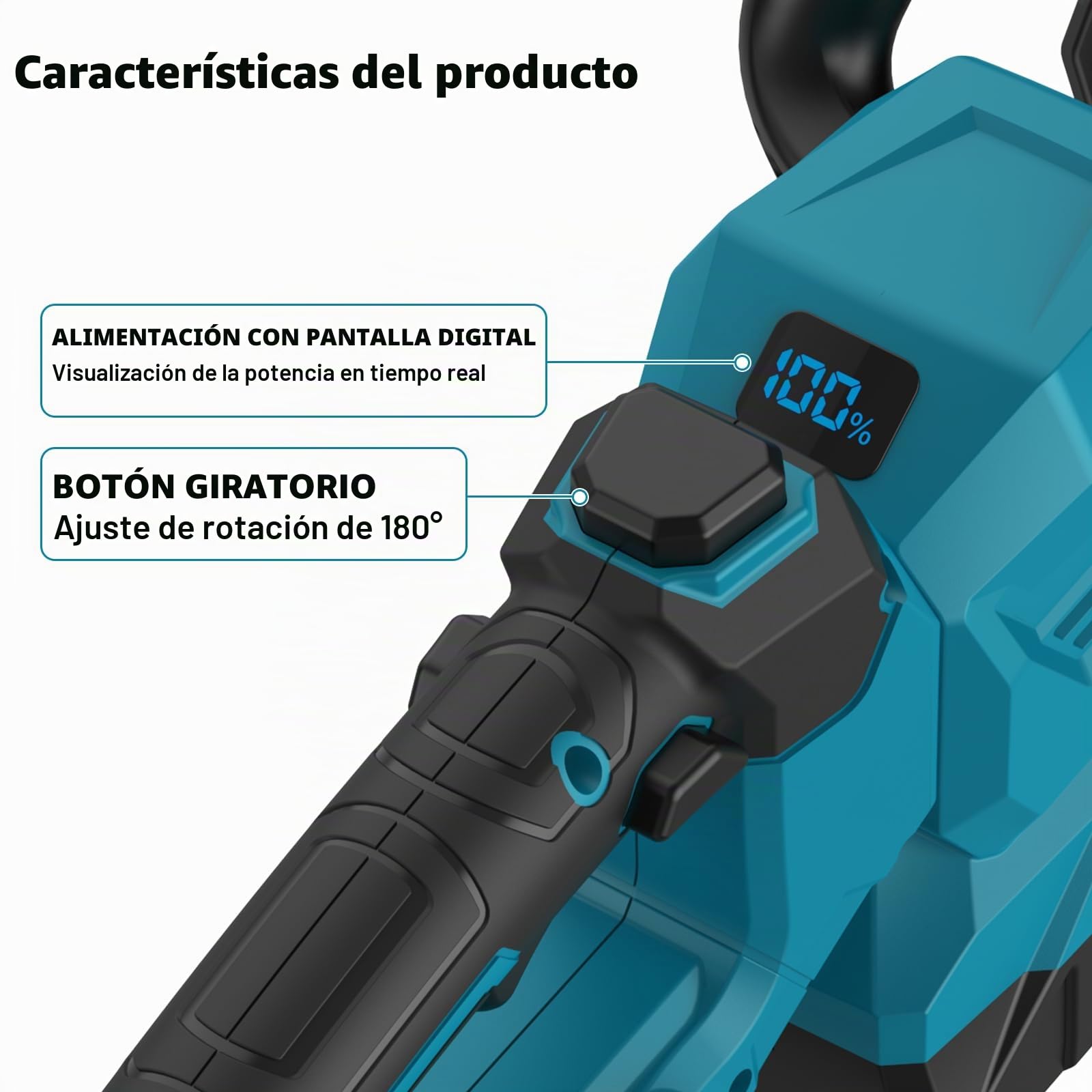 Cortasetos inalámbrico para baterías Makita, cortasetos eléctrico con 2 baterías de 3000 mAh, longitud de corte de 53 cm, distancia entre dientes de 15 mm, cabezal giratorio de 180°, cortasetos sin