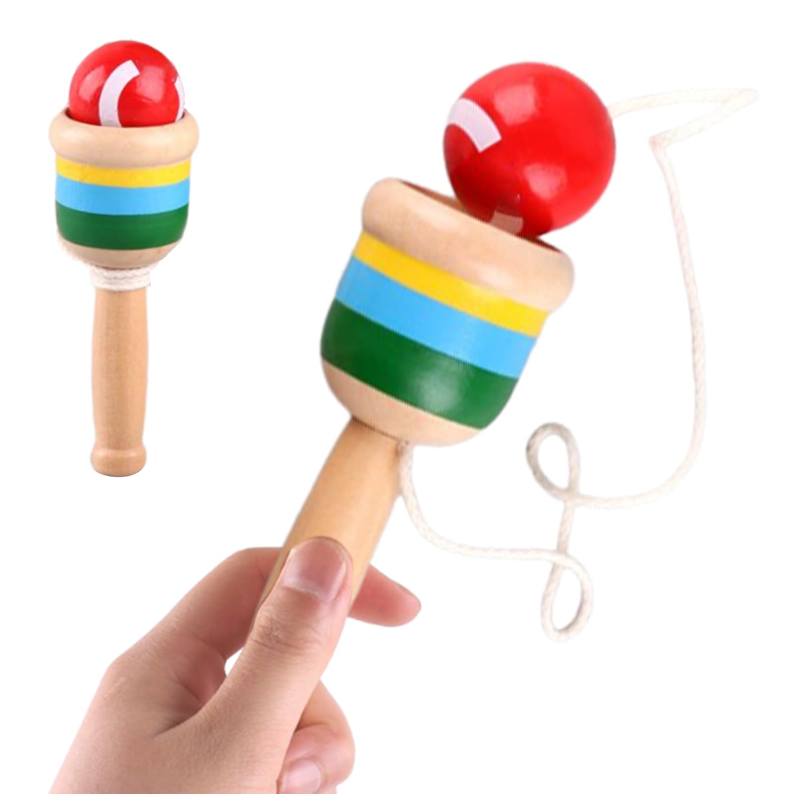 Generico Lancement et capture de balle en bois – Jeu de lancement classique, station de sport éducative pour jeux de pique-nique, étui pour accessoires professionnel fiable de papeterie