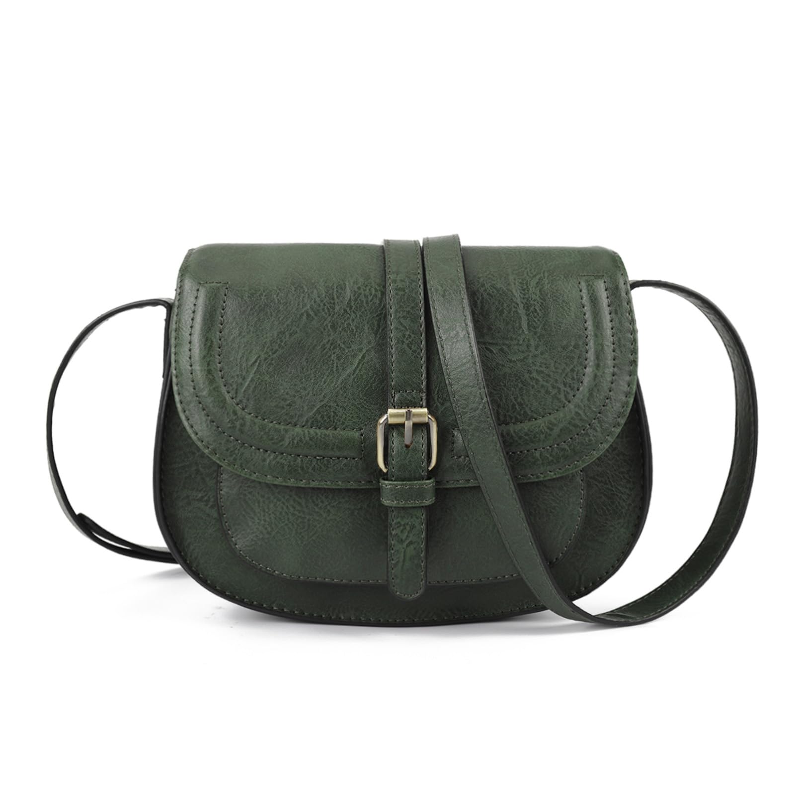 Crossbody Bag for Women Small Satchel and Shoulder Bag Vintage Saddle Handbags Vegan Leather