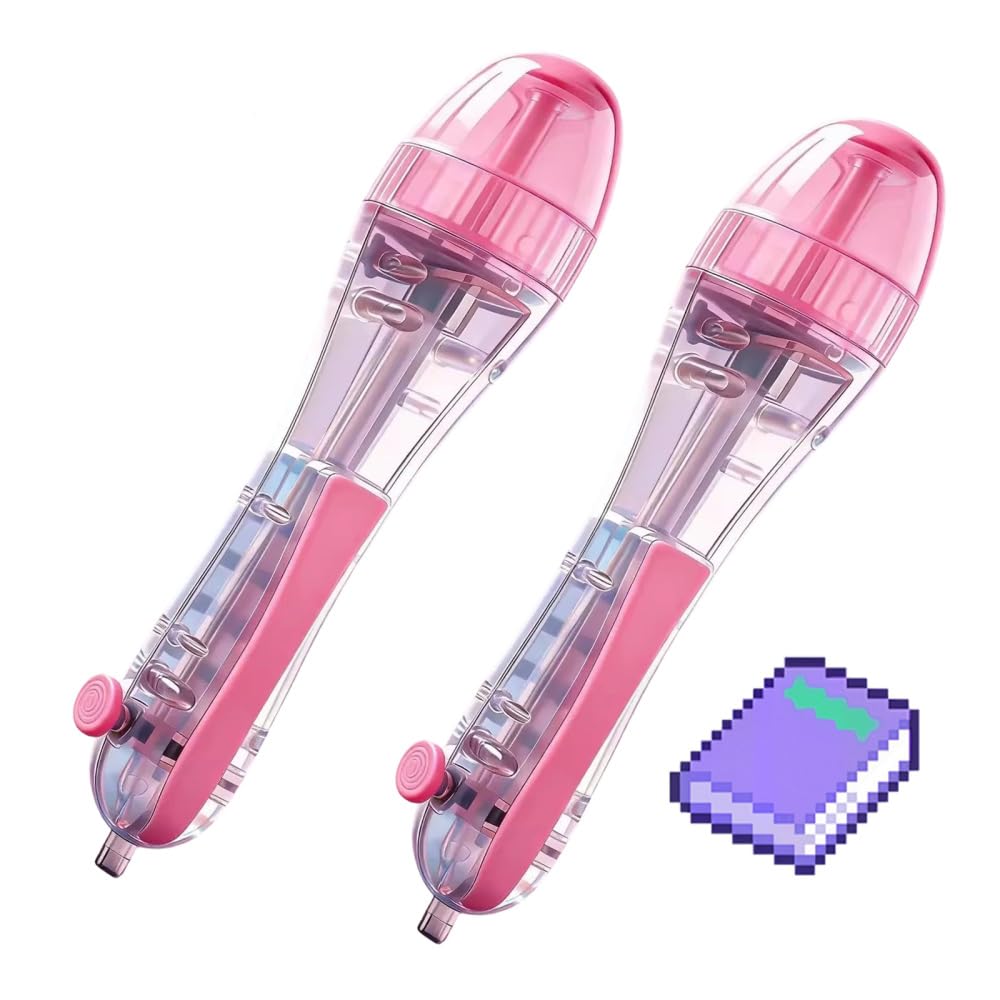 Bügelperlen Stift 2,6 mm, 2 Stück Mini Fuse Beads Pen, Drückautomatik für 2,6 mm Perlen, Ergonomischer Perlenstift für DIY Pixel Bilder, Schmelzperlen Werkzeug