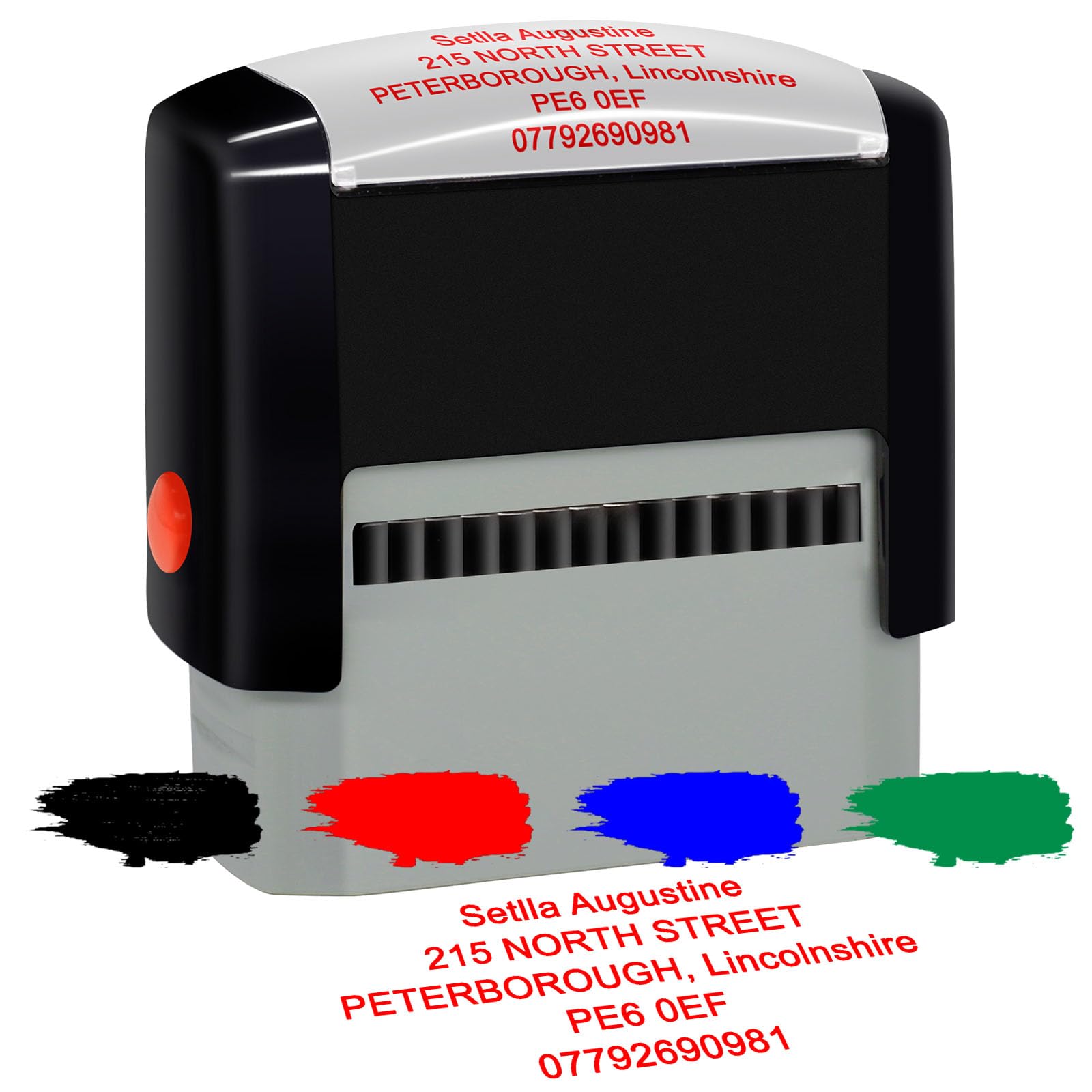 Custom Adress Stamp-Personalised Self-Inking Address Stamp-4 Different Sizes- Up to 5 Lines of Customised Text-70x25mm