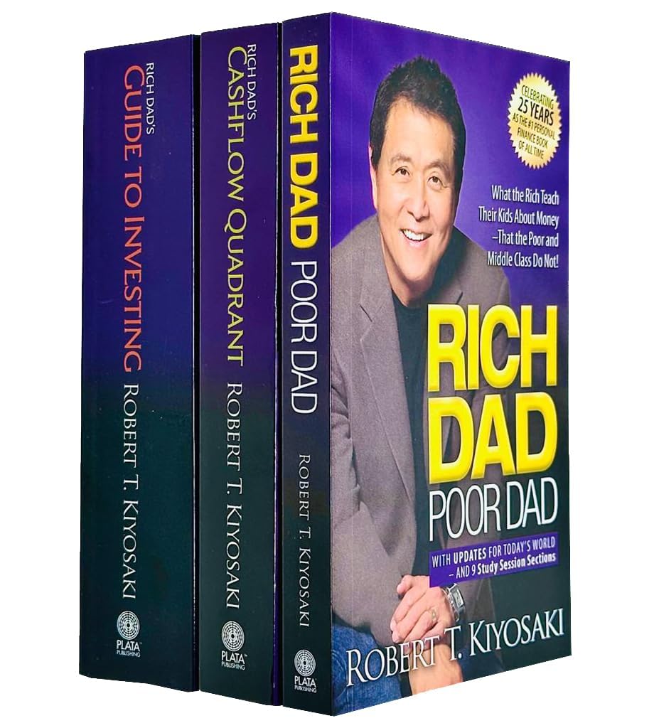 Robert Kiyosaki Rich Dad Poor Dad 3 Books Collection Set [Rich Dad Poor Dad, Rich Dad's Cashflow Quadrant & Rich Dad's Guide to Investing].