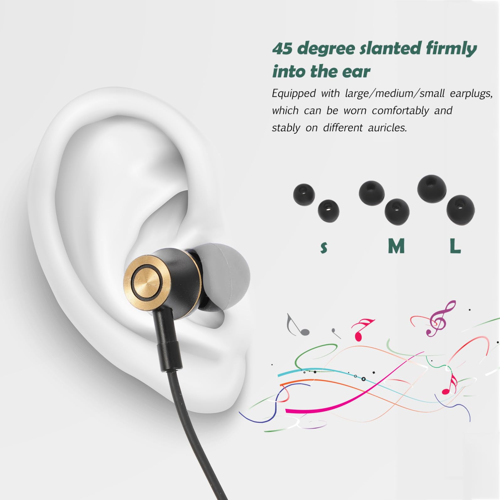 Uonlytech 3pezzi Cuffie Usb c In-ear Con Controllo Volume e Microfono Isolamento Acustico Per Tablet e Smartphone Suono Di Alta Definizione e Cancellazione Rumore Ergonomiche e Leggere Per